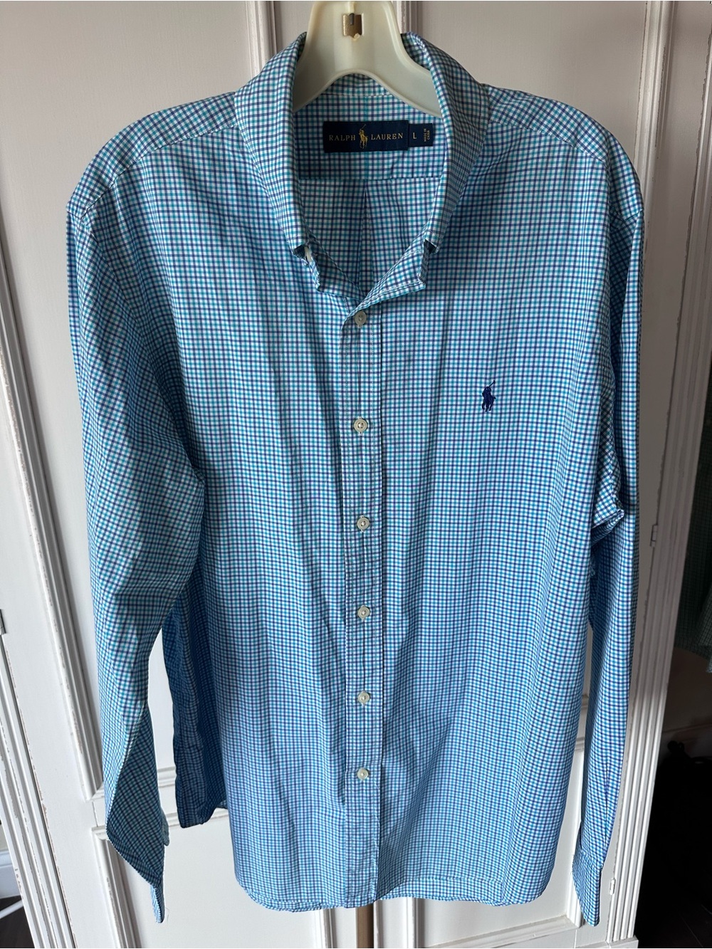 Ralph Lauren Light Blue Checked Cotton Button-Down Shirt